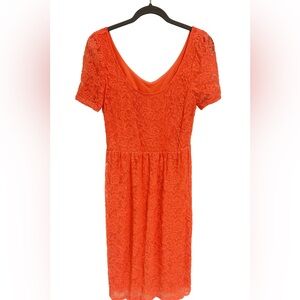 NWT Pinky Lace Dress Women’s Size 1X Plus Short Sleeve Floral Overlay